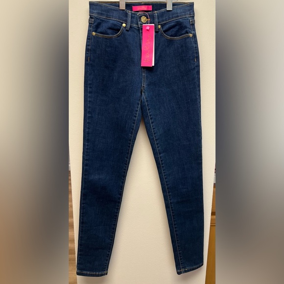 Lilly Pulitzer Navy Skinny Jeans - Picture 1 of 12